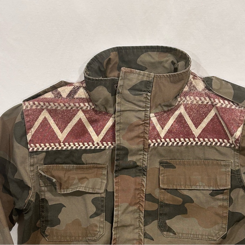 Lucky Brand Kids Camouflage Aztec Full Zip Button Jacket Size 7 - Picture 2 of 13